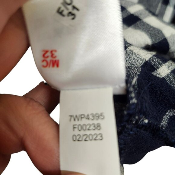 NEW Lucky Brand Womens‎ XL Button Up Shirt Blue Plaid Pattern Gauze Collared - Picture 16 of 16